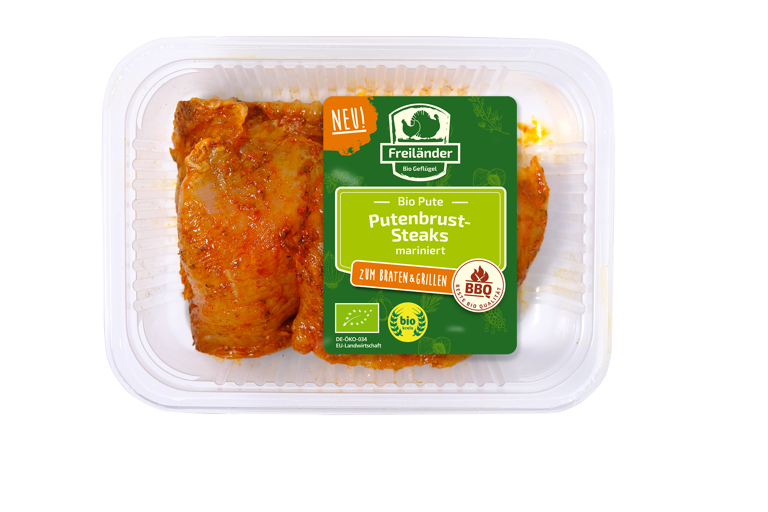 Putenbruststeak, mariniert Paprika